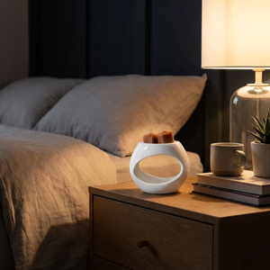 Lámpara de Aroma Nórdica Artesanal de Cerámica, Calentador de Cera Fundida con Tazón Profundo, Difusor de Aromaterapia para Oficina y Sala de Estar - Product Image 6