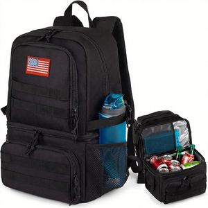 Mochila Táctica de Doble Compartimento para Hombre, Bolsa Térmica Grande para Almuerzo con 2 Compartimentos, Bolsa Térmica de Poliéster Suave - Product Image 1