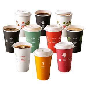 แก้วกาแฟกระดาษแบบใช้ครั้งเดียวขนาด 12 ออนซ์ ผนังเดี่ยว พิมพ์โลโก้ได้ แก้วเก็บความร้อนแบบนำกลับบ้าน - Product Image 5