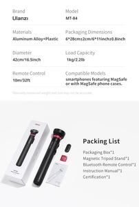 Trípode Magnético <span class=keywords><strong>para</strong></span> Teléfono Ulanzi MT-84, Palo Selfie <span class=keywords><strong>para</strong></span> <span class=keywords><strong>iPhone</strong></span> 16 15 <span class=keywords><strong>14</strong></span> 13 <span class=keywords><strong>Pro</strong></span> <span class=keywords><strong>Max</strong></span>, Smartphone, Liberación Rápida - Product Image 2