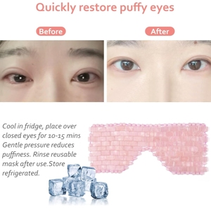 Masque rafraîchissant pour les yeux en quartz rose 100% naturel, patch oculaire en cristal réutilisable pour les yeux gonflés, soulage <span class=keywords><strong>la</strong></span> fatigue, outil de beauté du visage - Product Image 4