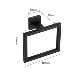 Support mural réglable en acier inoxydable pour serviette, anneau simple auto-adhésif et porte-serviette circulaire pour salle de bain (vente en gros) - Product Image 6