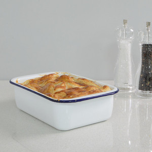 Bandeja esmaltada con logotipo personalizado, resistente al calor, vintage, <span class=keywords><strong>blanco</strong></span>, grado alimenticio, UE, 32cm - Product Image 6