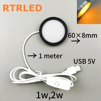 Lampe LED ronde ultra-mince avec prise pour imprimante 3D, kit de lampe LED MH001 pour Bambu Lab, 60 mm, pièces de modèle DIY, Makerworld