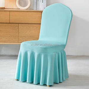 Couvertures <span class=keywords><strong>de</strong></span> <span class=keywords><strong>chaise</strong></span> en Spandex d'hôtel <span class=keywords><strong>extensible</strong></span> <span class=keywords><strong>de</strong></span> <span class=keywords><strong>grande</strong></span> jupe <span class=keywords><strong>de</strong></span> couche d'air épaissie bleue - Product Image 1