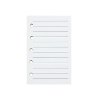 Papier de recharge A8, feuilles mobiles, 40 feuilles, pour agenda rechargeable, planificateur mensuel, lignes, grille, vierge, recharge pour mini-classeur M5 à 5 trous