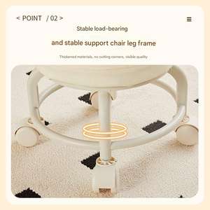 Petit tabouret à roulettes, tabouret bas avec roulettes universelles, tabouret d'apprentissage, tabouret de beauté, de couture, de patinage à roulettes, petit tabouret de maison - Product Image 5
