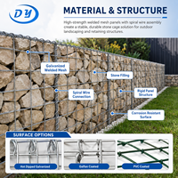 Cage en gabion de pierre soudée galvanisée en gros, tailles personnalisables (0,3m-1,5m), diamètre de fil 3,0-5,0mm pour système de soutènement