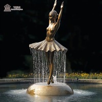 Statue en métal de jardin extérieur Fontaine Bronze Ballet Danse Fille Sculpture Fontaine