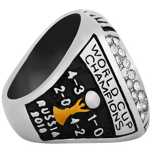 Bague en alliage avec pierres précieuses, championnat de football Russie France <span class=keywords><strong>2018</strong></span>, joueur Mbappé, cadeau d'anniversaire pour homme - Product Image 4