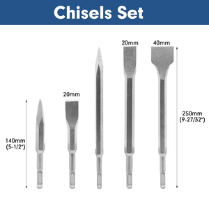 17PCS búa khoan bit thiết lập và đục đặt sds-cộng với Carbide-Tipped khoan bit và đục cho bê tông gạch đá nề - Product Image 3