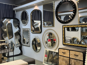 Nuevo <span class=keywords><strong>Espejo</strong></span> de Pared con Marco Metálico y Lazo <span class=keywords><strong>Dorado</strong></span> para Maquillaje, <span class=keywords><strong>Espejo</strong></span> Decorativo para el Hogar - Product Image 2