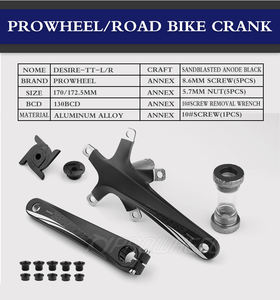 <span class=keywords><strong>Pédalier</strong></span> de vélo de route <span class=keywords><strong>PROWHEEL</strong></span> 130 BCD 170/172,5 mm 50/52/54/56/58/60T Plateaux de <span class=keywords><strong>pédalier</strong></span> avec boîtier de <span class=keywords><strong>pédalier</strong></span> - Product Image 2