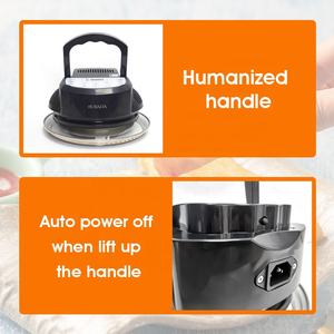 <span class=keywords><strong>Friteuse</strong></span> à air 60-250 ℃    Programmable de 10 minutes à 19 heures, sans huile, faible teneur en matières grasses, circulation d'air chaud, verre trempé transparent, facile à nettoyer, minuteur - Product Image 5