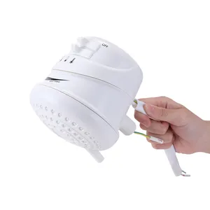 220V White Electric Shower Head Tankless Instantaneous Heating Hot Water Heater