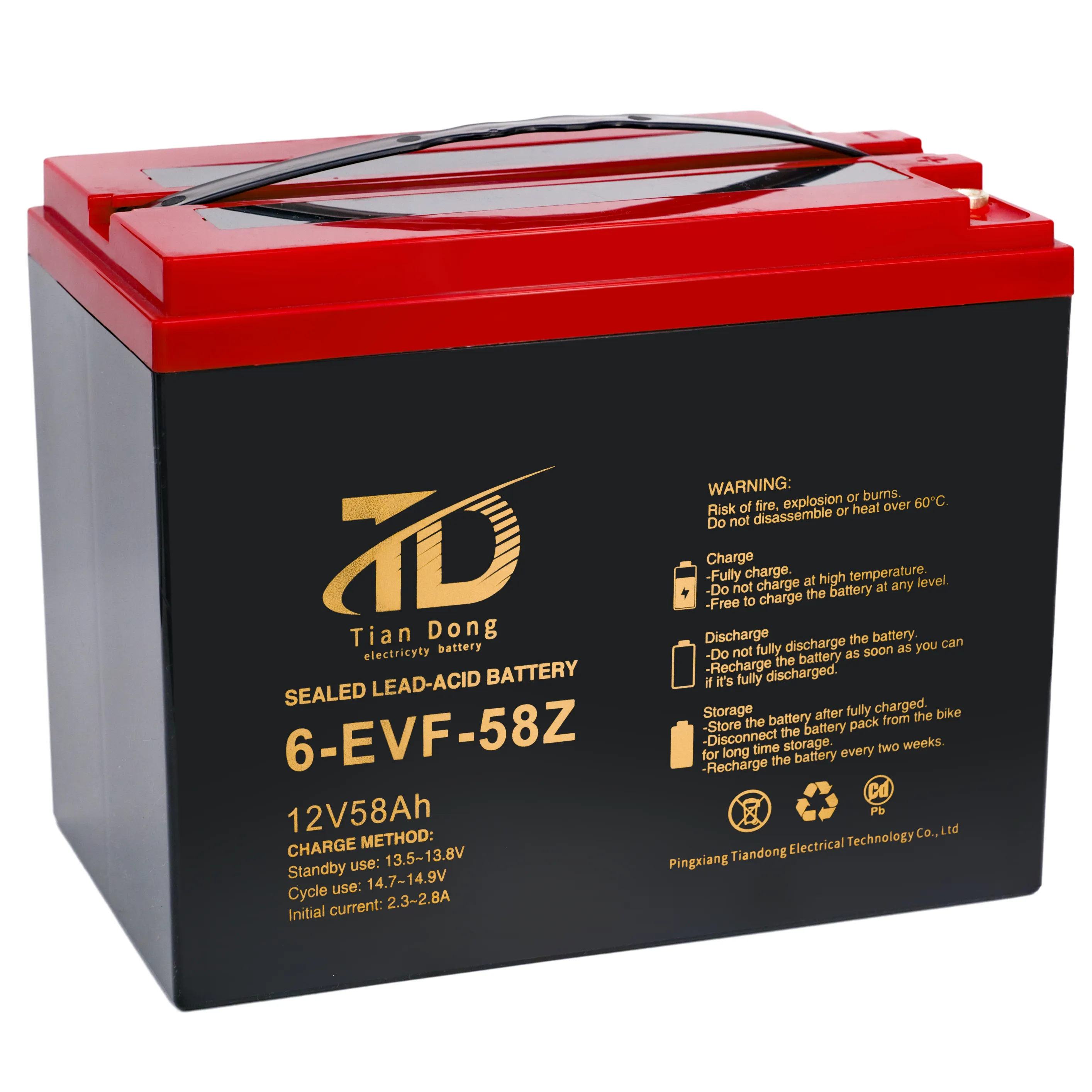 High Power Starting Performance 12V63AH Electric Vehicle Maintenance Sealed Lead Acid Battery