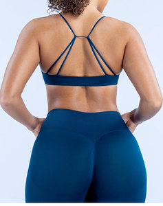 <span class=keywords><strong>Sujetador</strong></span> deportivo de nailon y elastano para mujer con diseño cruzado frontal, <span class=keywords><strong>almohadillas</strong></span> extraíbles, tirantes finos, sin espalda, para actividades de impacto medio, <span class=keywords><strong>sujetador</strong></span> de yoga - Product Image 6