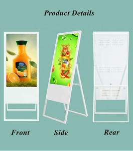 50 inch xách tay kỹ thuật số Áp phích Battery Powered tầng thường vụ hiển thị signage Ultra-Slim movable <span class=keywords><strong>LCD</strong></span> màn hình quảng cáo kiosk - Product Image 5