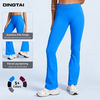 Pantalon de yoga micro-évasé en tricot, coupe ajustée, nouvelle conception Dingtai pour femmes, longueur intégrale, ourlet évasé, en nylon et élasthanne doux, décontracté