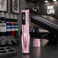 Kit de machine à tatouer pour sourcils, eye-liner et lèvres - Maquillage permanent professionnel, course réglable, 10 aiguilles, 2 bandages