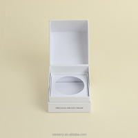 Boîte à couvercle rigide de luxe blanche personnalisée pour porte-bougie parfumée et emballage cadeau de crème pour le visage haut de gamme, vente en gros
