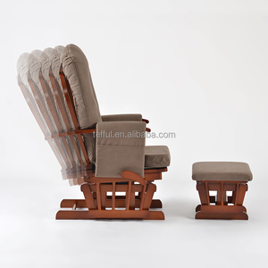 Fauteuil à bascule rembourré à dossier haut pour allaitement, idéal pour chambre d'enfant, chambre à coucher et salon - Product Image 2