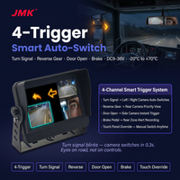 Moniteur tactile AHD JMK 7 pouces, enregistreur DVR de voiture à 4 canaux avec écran partagé, caméra de recul avant et arrière pour camions et bus