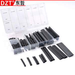 Juego de Tubos Termocontraíbles DZT/Dongzhe, 127 Piezas, Negros, de PE, Relación 3:1, 600V, Fundas para Cables - Product Image 3
