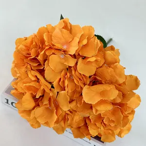 Bunga hidrangea imitasi, kualitas tinggi 5 garpu besar sentuhan asli bunga Hydrangea dekorasi pernikahan rumah