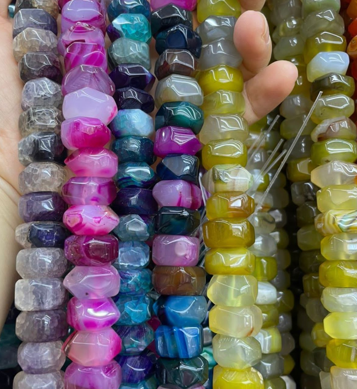 Different Multicolor Loose Beads Faceted Agate Bead Stone for Diy Jewelry Irregular Shape for Necklace Bracelet Making