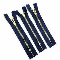 Fermeture éclair en laiton métallique n°3 à extrémité fermée pour jeans, pantalons en denim, accessoires de vêtements, couleur personnalisée
