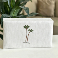 Boîte cadeau portable personnalisée pour tasses à café de mariage, avec broderie artisanale, pour tasses à thé, emballage cadeau avec logo