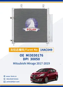 Polar 14AC049 nuevo producto condensador de CA refrigerado por coche para Misubishi Mirage 2017-2019 todo aluminio OEM MI3030176 DPI 30050