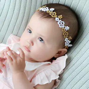  Kids Baby Headband Toddler Lace Bow Flower Hair Bands For Girls