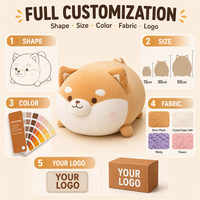 Jouets en peluche OEM, figurines de chien mignonnes en position couchée, matériau en peluche doux, mascotte de marque personnalisable, quantité minimale de commande.