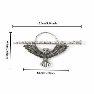 Pasador de Pelo de Metal con Diseño de Búho Exagerado, Estilo Gótico Retro, Accesorios para el Cabello con Personalidad Vikinga Nórdica, Pasador de Pelo Retro de Bruja con Búho y Luna - Product Image 2