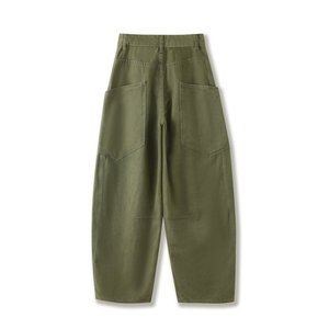 <span class=keywords><strong>Jean</strong></span> large <span class=keywords><strong>taille</strong></span> mi-<span class=keywords><strong>haute</strong></span> en coton pour <span class=keywords><strong>femme</strong></span>, vert armée, multi-poches, style streetwear hip-hop, pantalon décontracté toutes saisons - Product Image 4