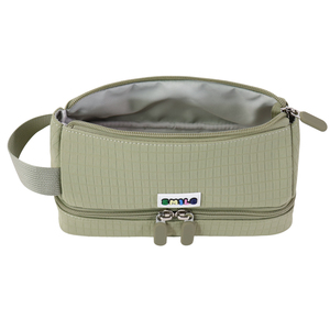 SENDA Simple - Estuche para lápices de nailon acolchado verde oliva con compartimentos con doble cremallera y correa de transporte - Product Image 4