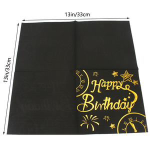 Nicro kertas serbet sekali pakai tisu lipat saku perlengkapan Festival dekorasi meja pesta ulang tahun berkilau emas kustom - Product Image 4