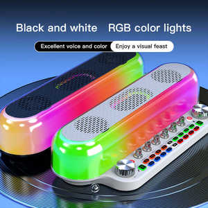 <span class=keywords><strong>ชุด</strong></span><span class=keywords><strong>คาราโอเกะ</strong></span><span class=keywords><strong>ใน</strong></span><span class=keywords><strong>บ้าน</strong></span>ลำโพงคอมพิวเตอร์ไฟ LED ลำ<span class=keywords><strong>โพ</strong></span><span class=keywords><strong>ง</strong></span>แบบพกพา RGB ไร้สายพร้อมไมโครโฟนและฟันสีฟ้า - Product Image 6