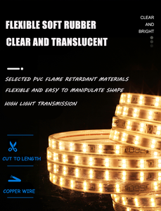 220V High Voltage 2835 <b>LED</b> <b>Strip</b> <b>Light</b> Driverless Double Row 120 <b>LEDs</b>/M <b>Waterproof</b> Tape <b>Light</b> for Outdoor Landscape Lighting - Product Image 4