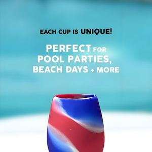 Custom Logo Unbreakable Silicone Egg Shape Wine Glasses Stemless Wine <b>Cups</b> <b>Reusable</b> for Parties Camping Beaches and Boats - Product Image 5
