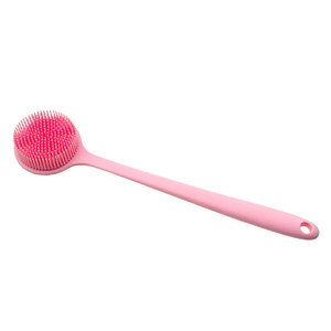 Brosse de bain exfoliante double face en silicone à long manche souple pour le corps, éponge de nettoyage longue pour le bain - Product Image 5