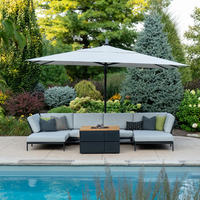 Parasol carré à baldaquin rotatif à 360°, parasol d'extérieur pliable en aluminium résistant aux UV, parasol cantilever de plage