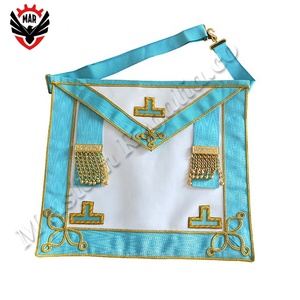 Delantal de cuero de piel de cordero, albañil Master instalado, regalia inglesa, albañil, con nivel de camiseta de metal dorado - Product Image 3