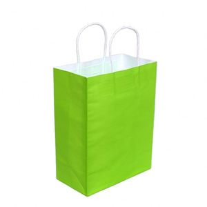 Bolsa de Compras de Papel Verde con Logotipo Personalizable KM para Uso Promocional Empresarial - Product Image 1