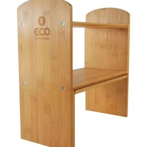 Étagère de rangement télescopique en bois écologique à 2 niveaux, réglable, type autoportant pour salon - Product Image 4