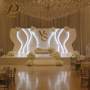 JINDA Grand LED White Acrylic Backdrop Stand Illuminated Large <strong>Wedding</strong> Stage <strong>Frame</strong> for Event Decoration - Product Image 1