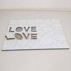 Puzzle en bois MDF personnalisé avec sublimation LOVE - Product Image 4