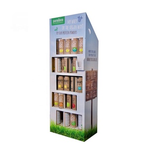 Tùy chỉnh mỹ phẩm có thể gập lại sóng giấy hiển thị giá sàn các tông bán lẻ đứng cho chương trình khuyến mãi - Product Image 4